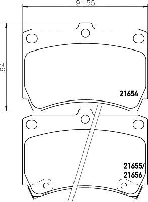HELLA PAGID 8db355016431 -  Комплект тормозных колодок, дисковый тормоз